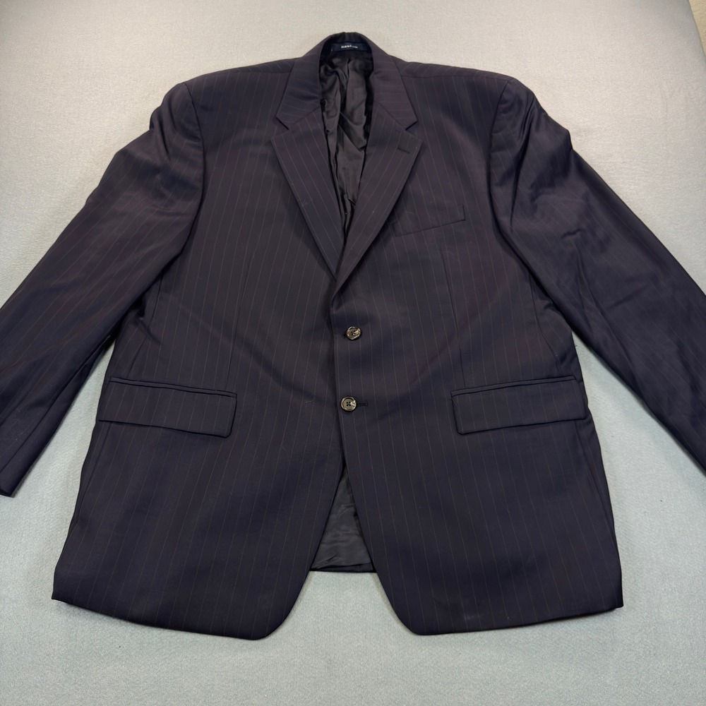 Lauren Ralph Lauren Mens 48R Navy Blue Pinstripe Wool Cashmere Blazer Sport Coat